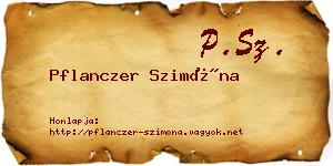 Pflanczer Szimóna névjegykártya